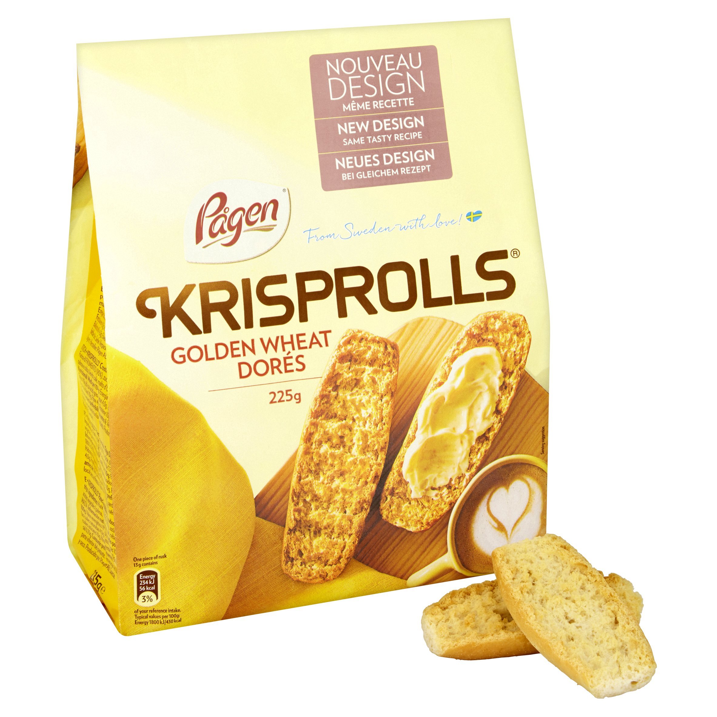 Pagen Krisprolls Dores di grano dorato, (5x225g)