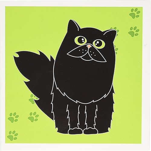 Miniatura 4 de 3dRose - Tarjetas de felicitación (6 x 6 pulgadas, diseño de gato persa, color negro