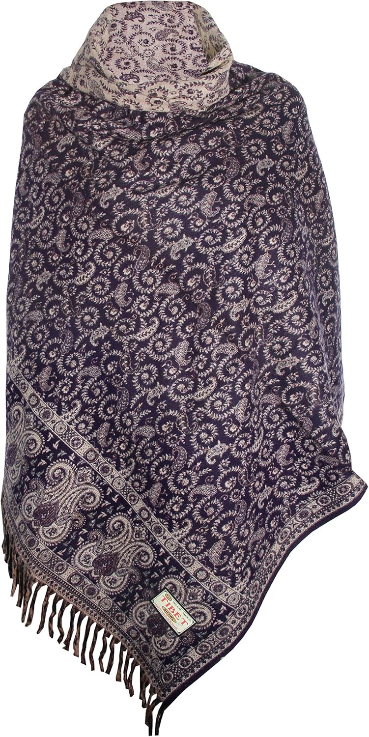 Tibet LUXURY HANDMADE BROWN FASHION Scarf Yak Wool fortable scarf Shawl Blanket ole unisex Travel Wrap Meditation Soft gift for her,Green