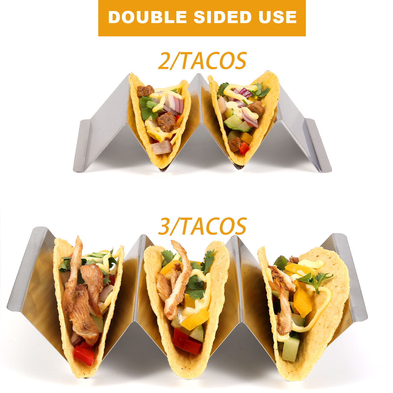 Set 2 Porta Hot Dog/Taco In Acciaio Inox - Supporto A Onda Per Panini, Feste E Ristoranti - Foto 8