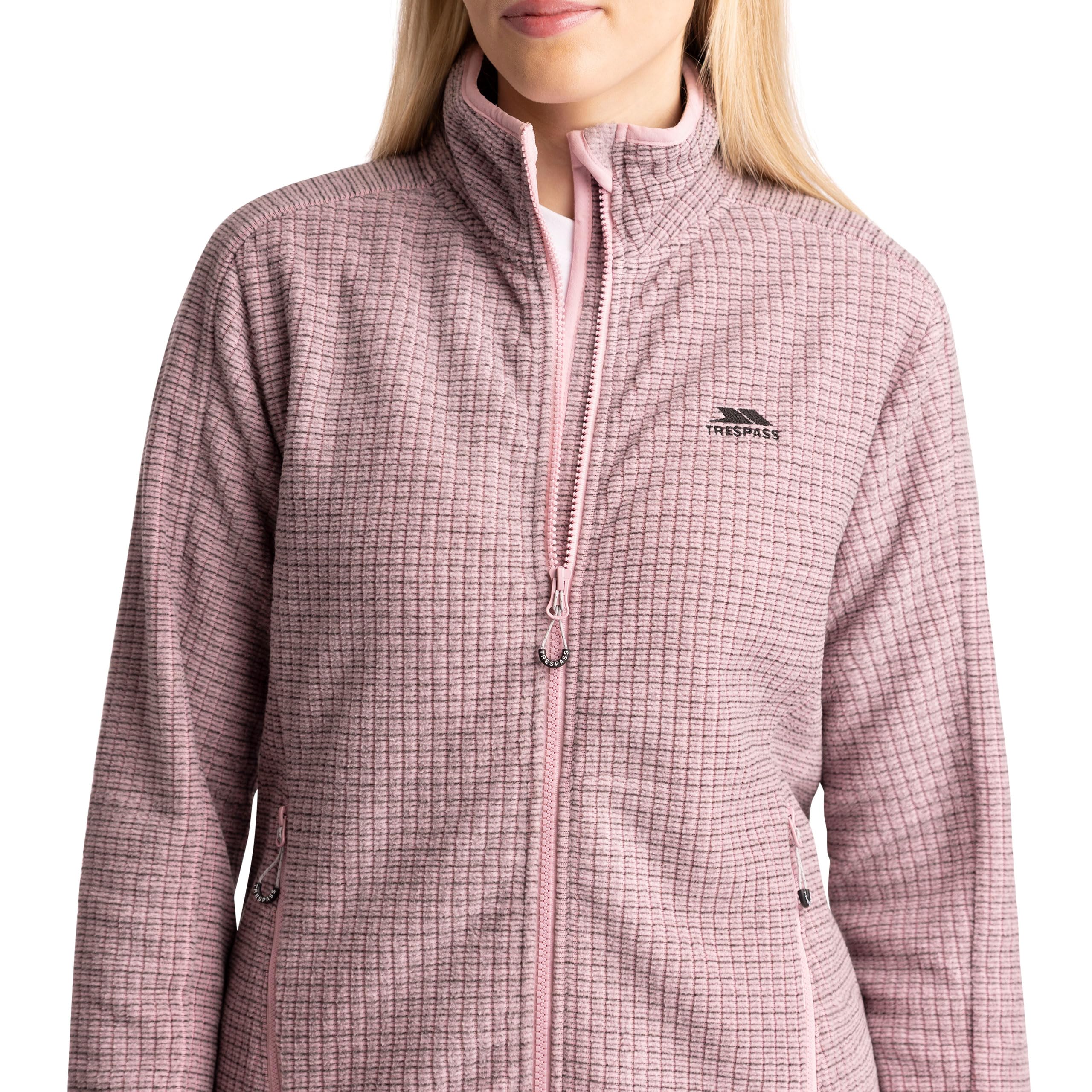 Trespass Celia - Forro polar texturizado para mujer, parte trasera cepillada, 2 bolsillos con cremallera, uniones elásticas, punto, 100% poliéster