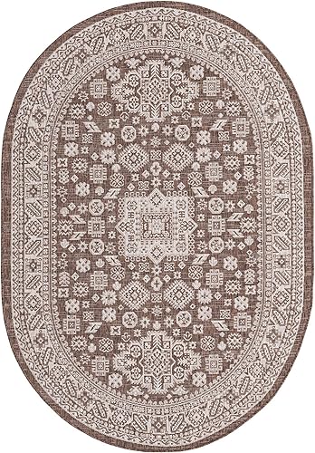 Miniatura 169 de Rugs.com Outdoor Aztec Collection Alfombra – 4 x 6 pies alfombra de tejido plano gris carbón perfecta para salas de estar, grandes comedores, planos