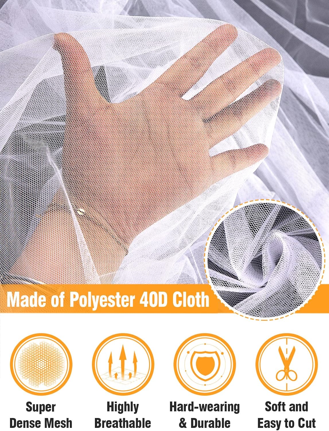 2 Pcs Garden Net Barrier - 10 x 13ft for Each Bird Garden Screen Mesh Netting, Heavy Duty Garden Mesh for Terraces Balconies Patios Protecting Your Skin Plants Vetegables DIY (White)