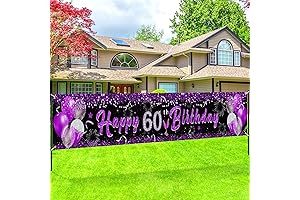 Purple 60th Birthday Decorations Women/ Outdoor Yard Banner/ 60th Yard Sign
