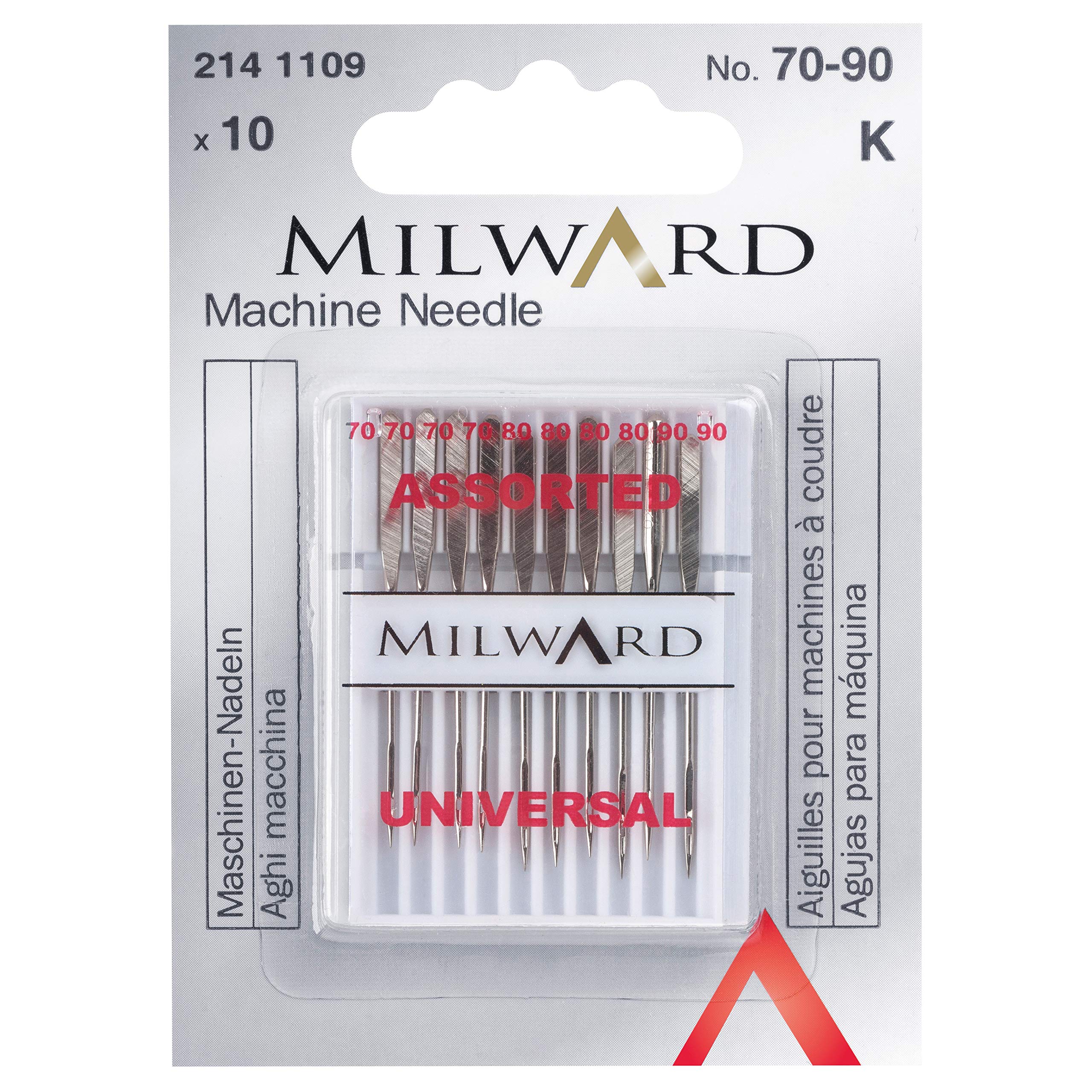 Universal Sewing Machine Needles, 70/10(4), 80/12(4), 90/14(2)