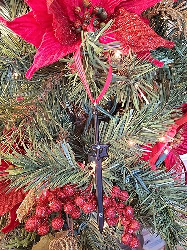 Miniatura 2 de Fandom Emporium SAO Kirito - Adorno de espada de regalo para árbol de Navidad, vacaciones de invierno, fandom, adolescente, adulto, colgante duradero