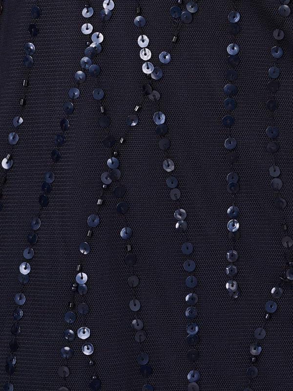 Adrianna Papell Women's Long Beaded Dress, Dusty Navy, 12 by Adrianna Papell - Used condition - Image 3