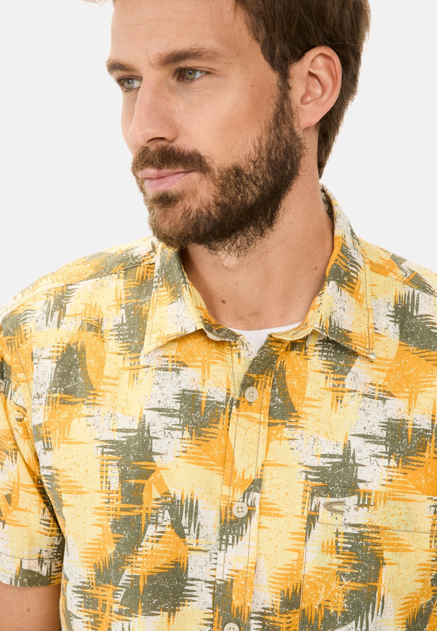 camel active Herren Kurzarmhemd mit Strukturmuster