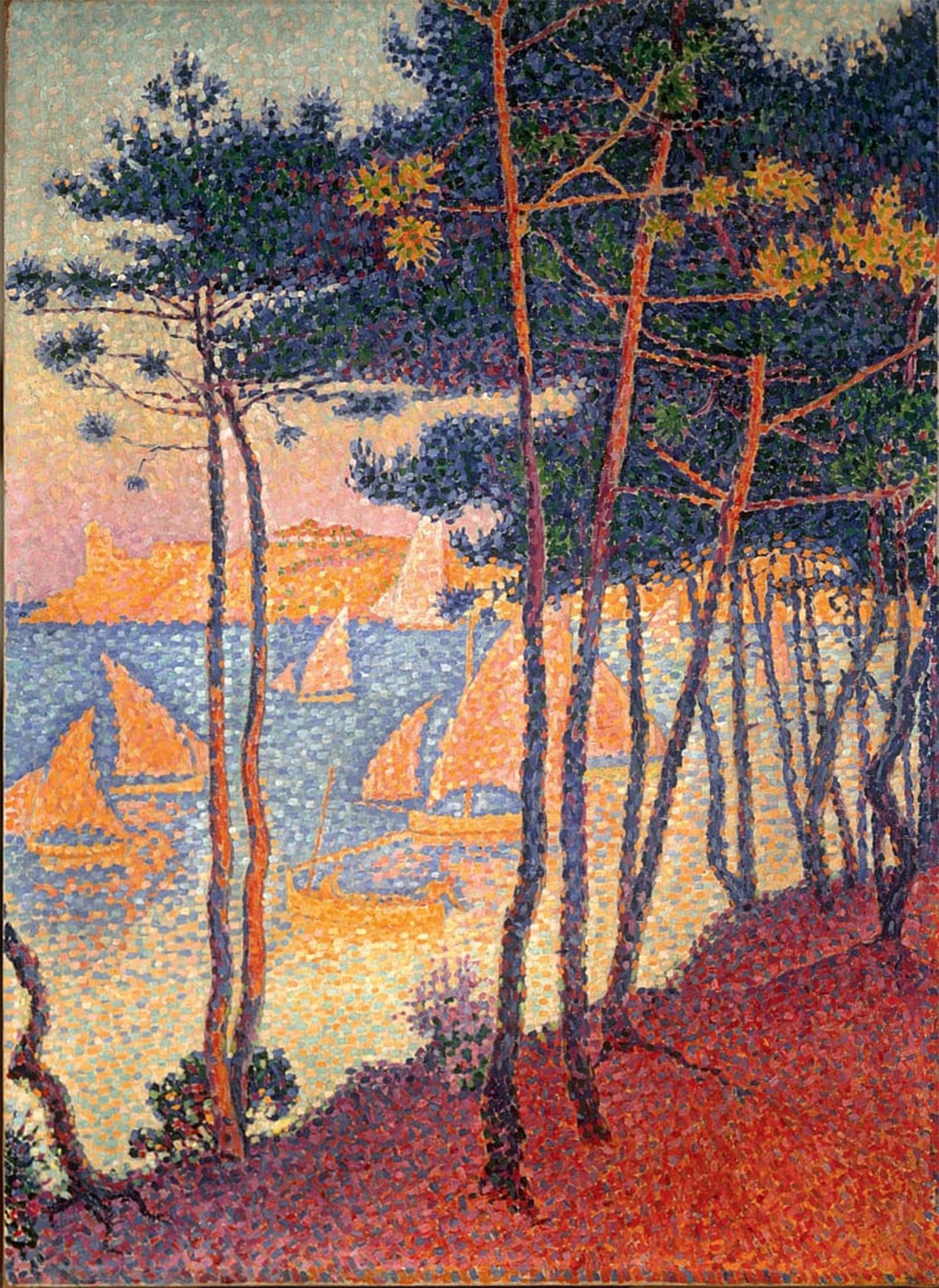 Cuadro Vele e Pini di Paul Signac lienzo decorativo de 60x90cm 5
