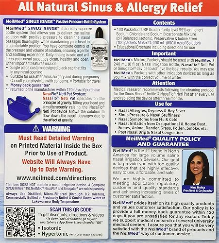 Miniatura 2 de NeilMed Enjuague sinusal 100 paquetes premezclados de sal para alergias y sinusales paquete de 2