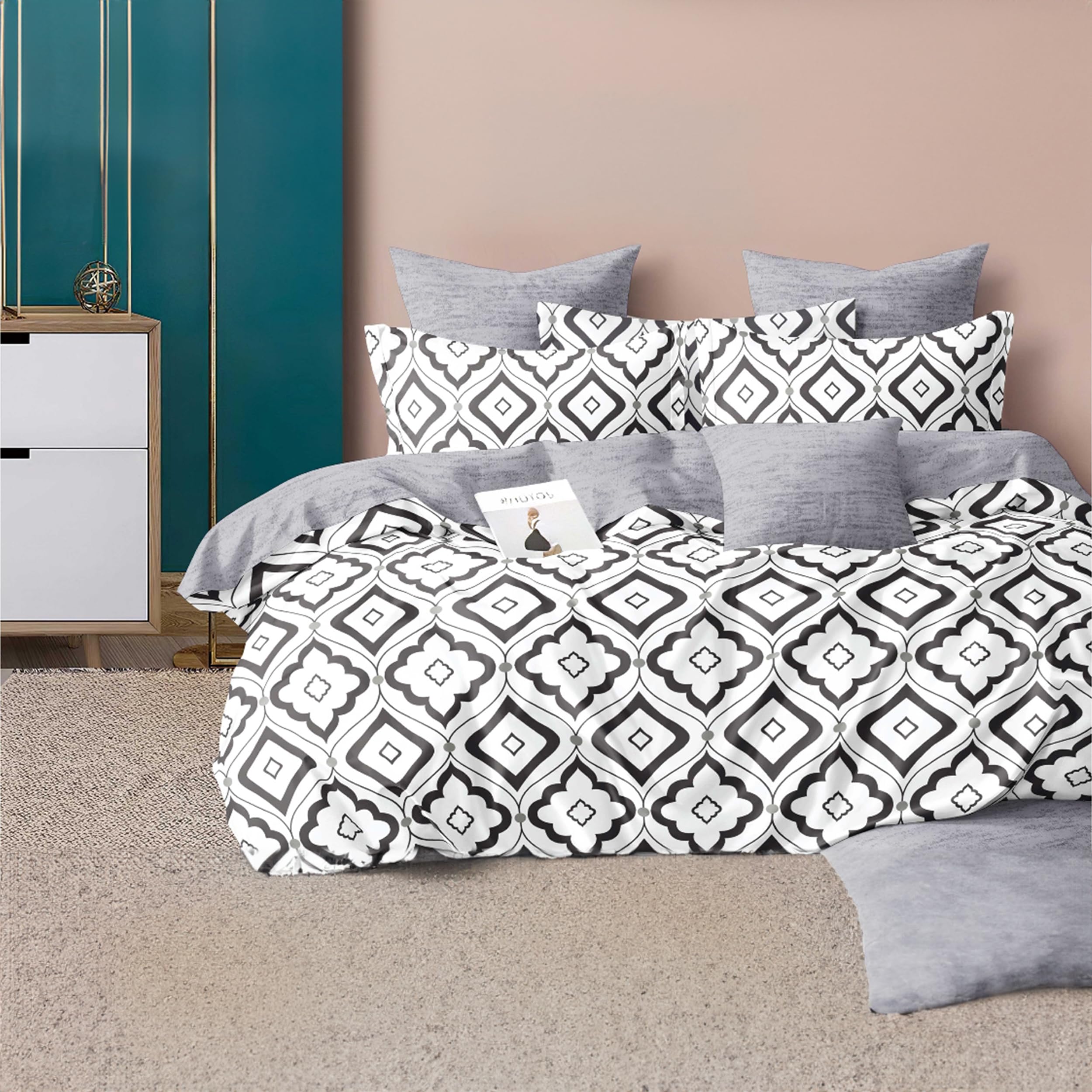 BESCH Edredón Invierno Nórdico de Microfibra 220x240cm para Cama de 150 con Relleno de Fibra 280gr/m2 - Edredón Nórdico Suave Cálido Ligero - Patrón