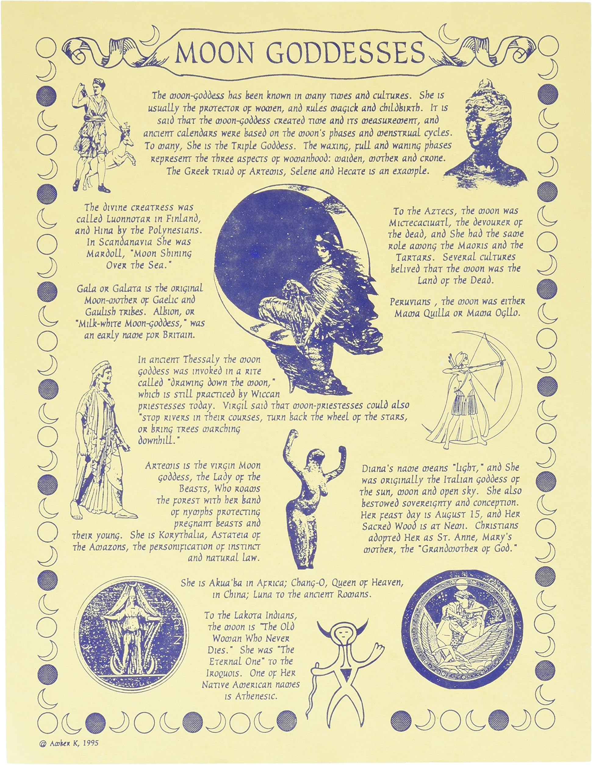 1 X Moon Goddess Poster Parchment
