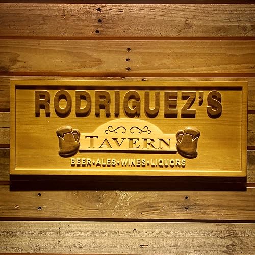 Miniatura 42 de ADVPRO wpa0389 - Letrero de madera grabado en madera con nombre personalizado para el hogar, grande, 26.75 x 10.75 pulgadas