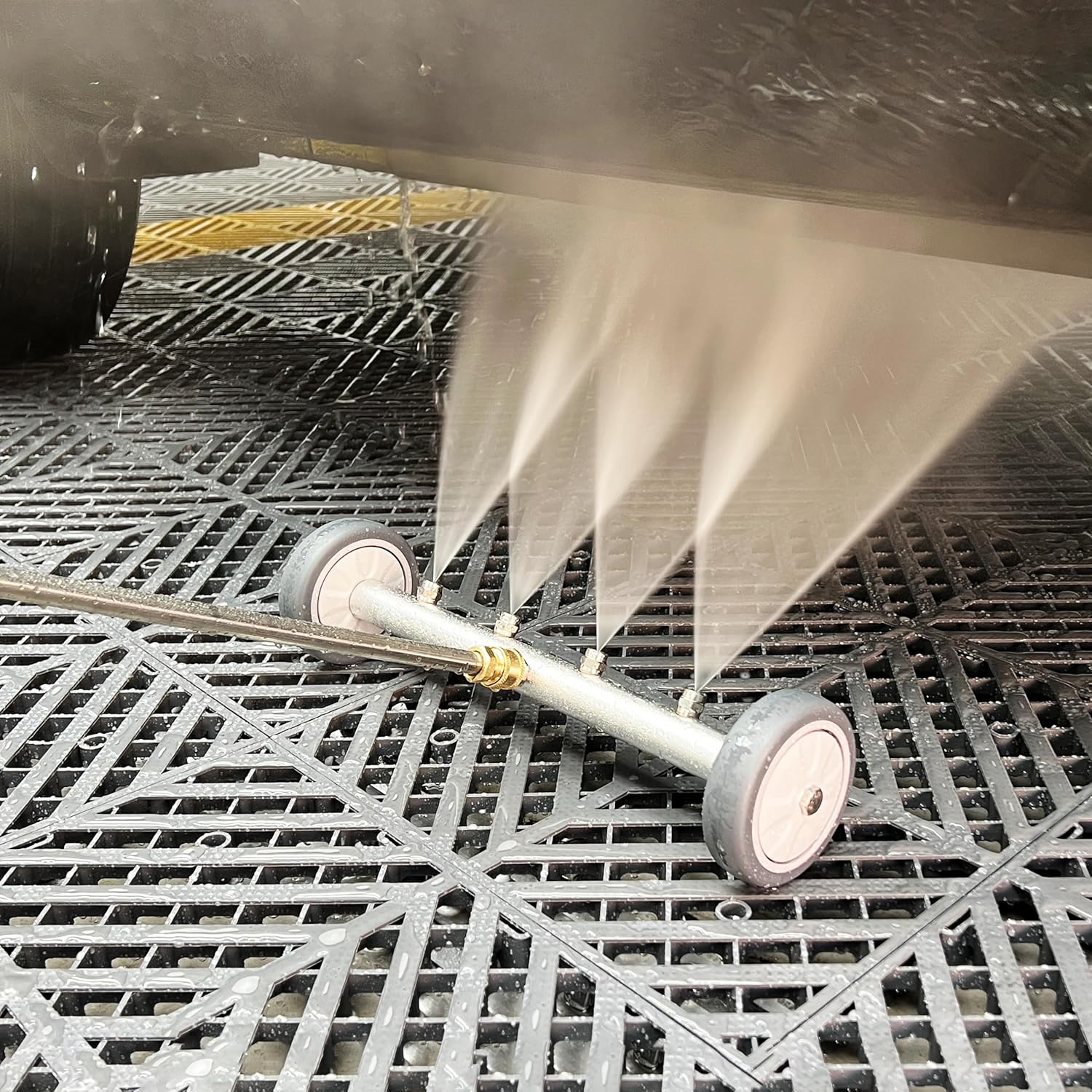 M MINGLE Undercarriage Pressure Washer Attachment, 16 Inch Powerful Under Car Washer with 3 Pcs Extension Wand and Car Wash Mitt, 4000 PSI