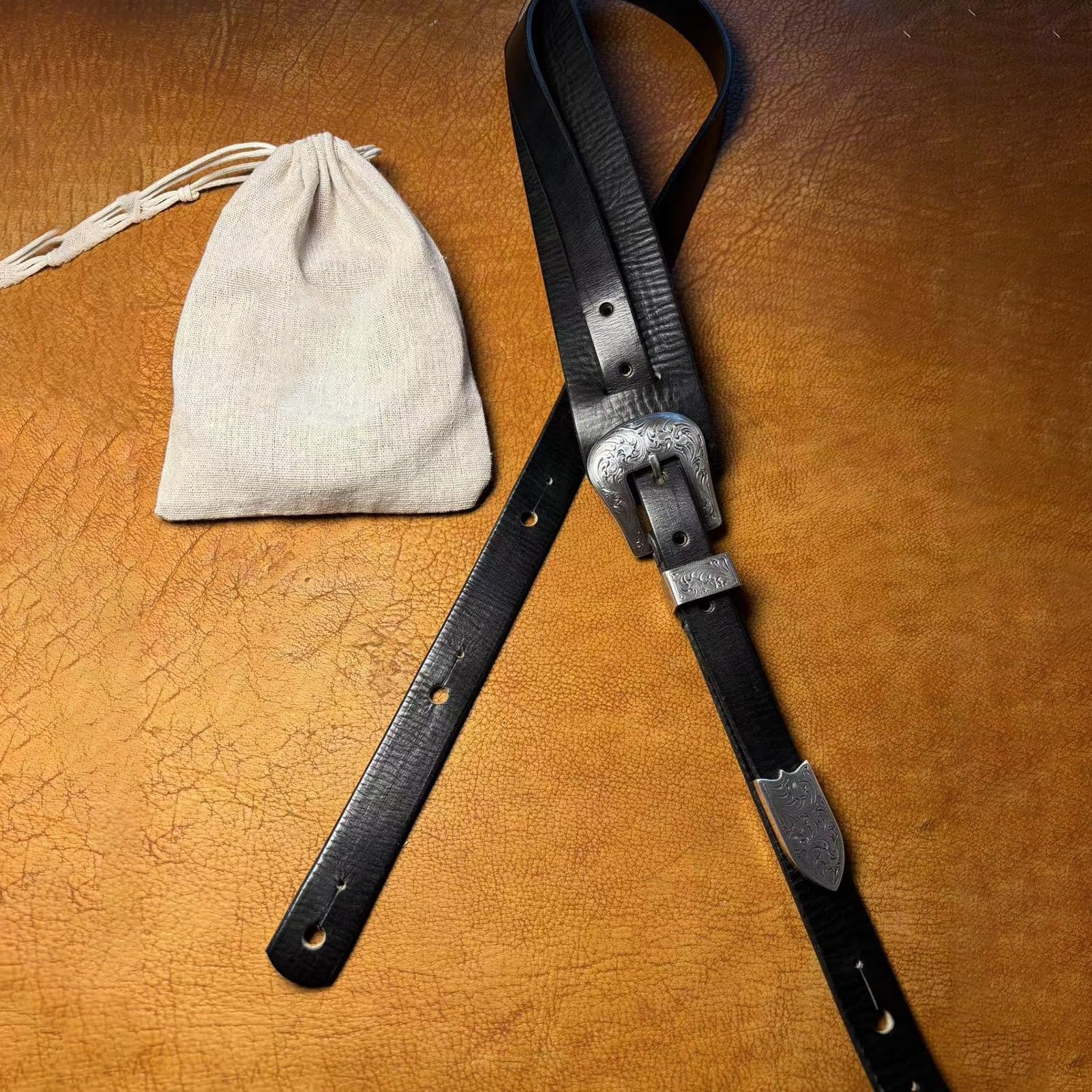 Guitar Strap Z naramiennikiem, skórzanym paskiem do gitary akustycznej/elektrycznej/basowej