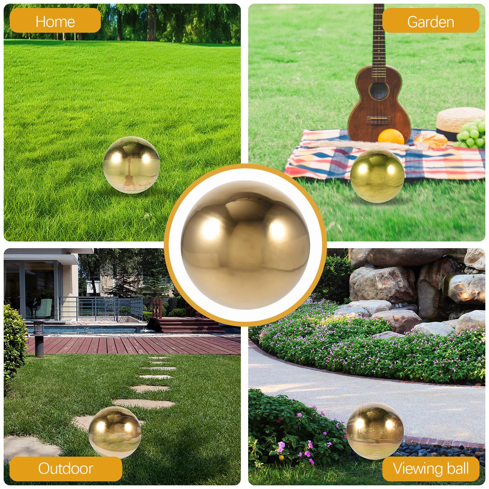 Abaodam Sfera Riflettente in Acciaio Inossidabile Lucidato Decorazione per Patio all Aperto Ornamento Esterno per Spazi Verdi e Interni