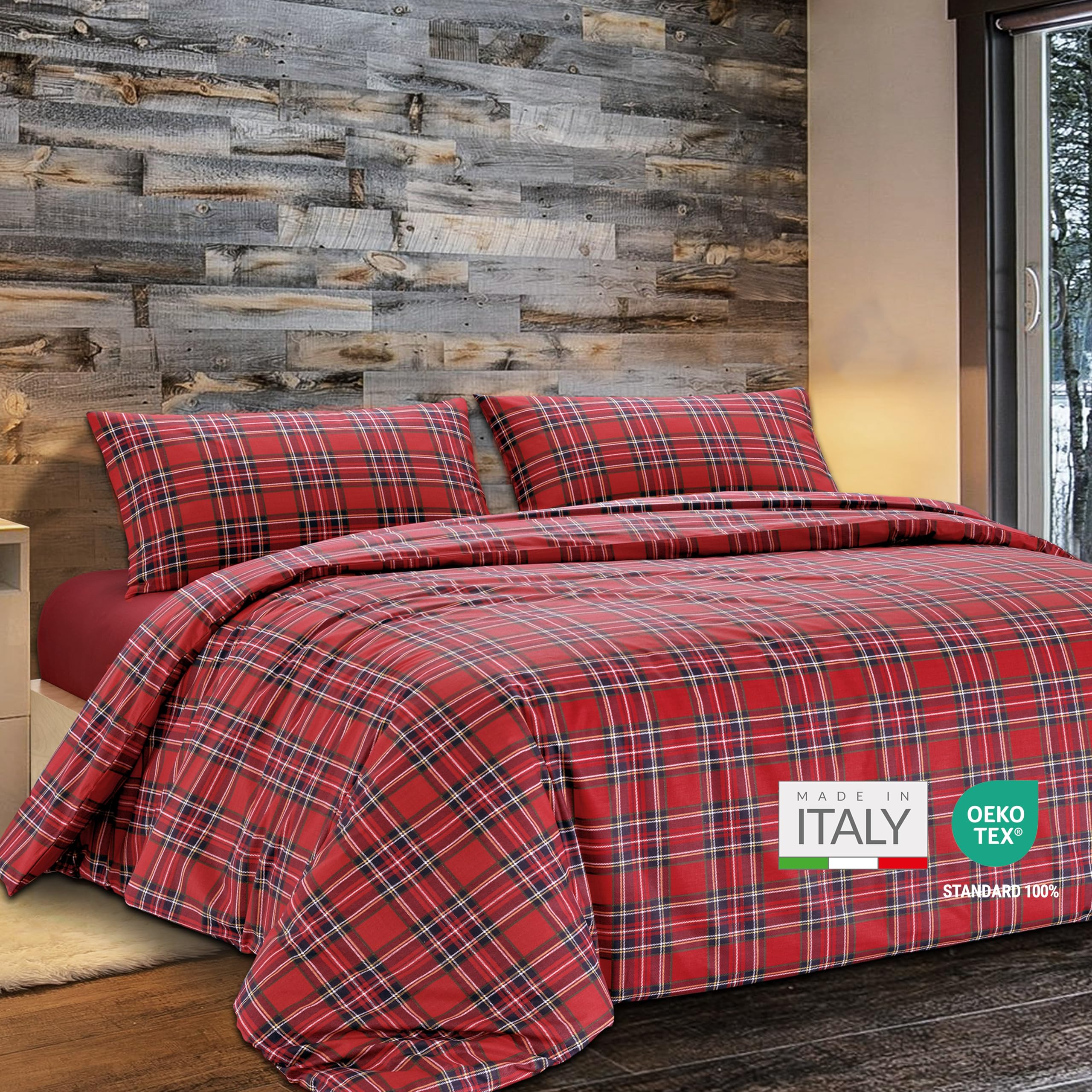 WQIZXCW Set Copripiumino Matrimoniale Natale, Copri Piumino 260x240 cm con Cerniera e 2 Federe 50x80 cm, Set di Biancheria da Letto 3 Pezzi in Microfibra