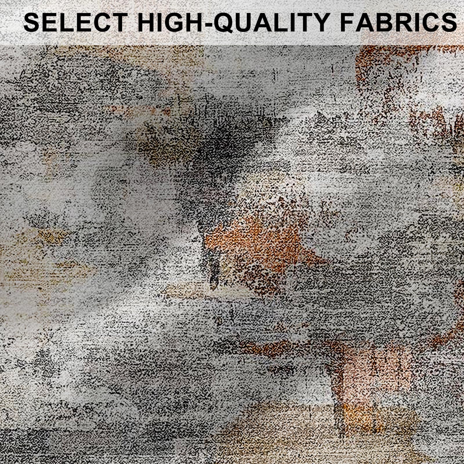 XPHZZL Pack of 2 Gray/Rust Cushion Covers 65cm x 65cm Decorative Square Throw Pillow Covers Home Abstract Style Decor Pillow Cases for Sofa Bedroom Dining Room and Farmhouse 26x26 Inch - Image 3