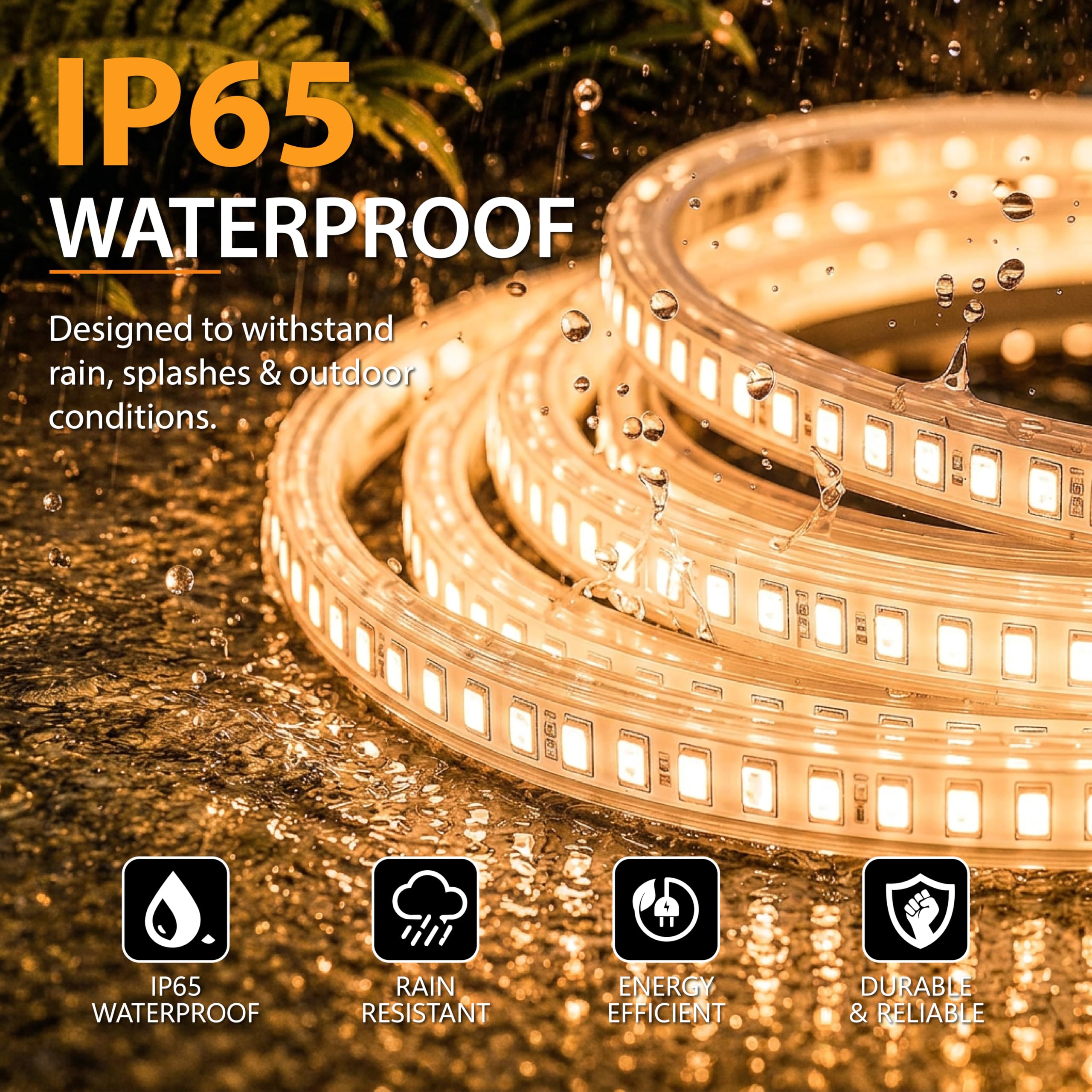 Forus LED Rope Light - Warm White, Waterproof Decor -4