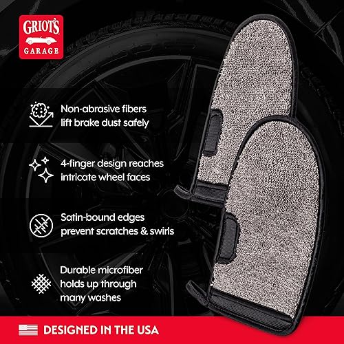 Miniatura 3 de Griot's Garage 11820 - Manoplas de microfibra para lavado de ruedas, limpieza sin arañazos para todas las superficies de las ruedas, juego de 2