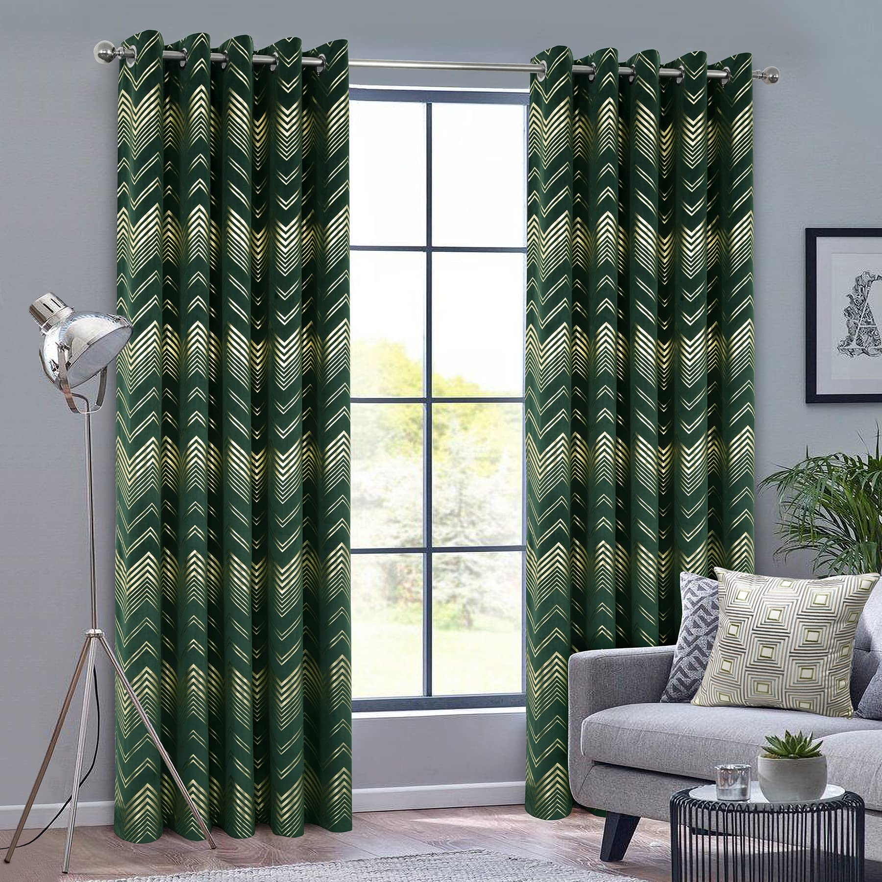 Rideaux de velours vert émeraude 140x260 grand rideau thermique opaque