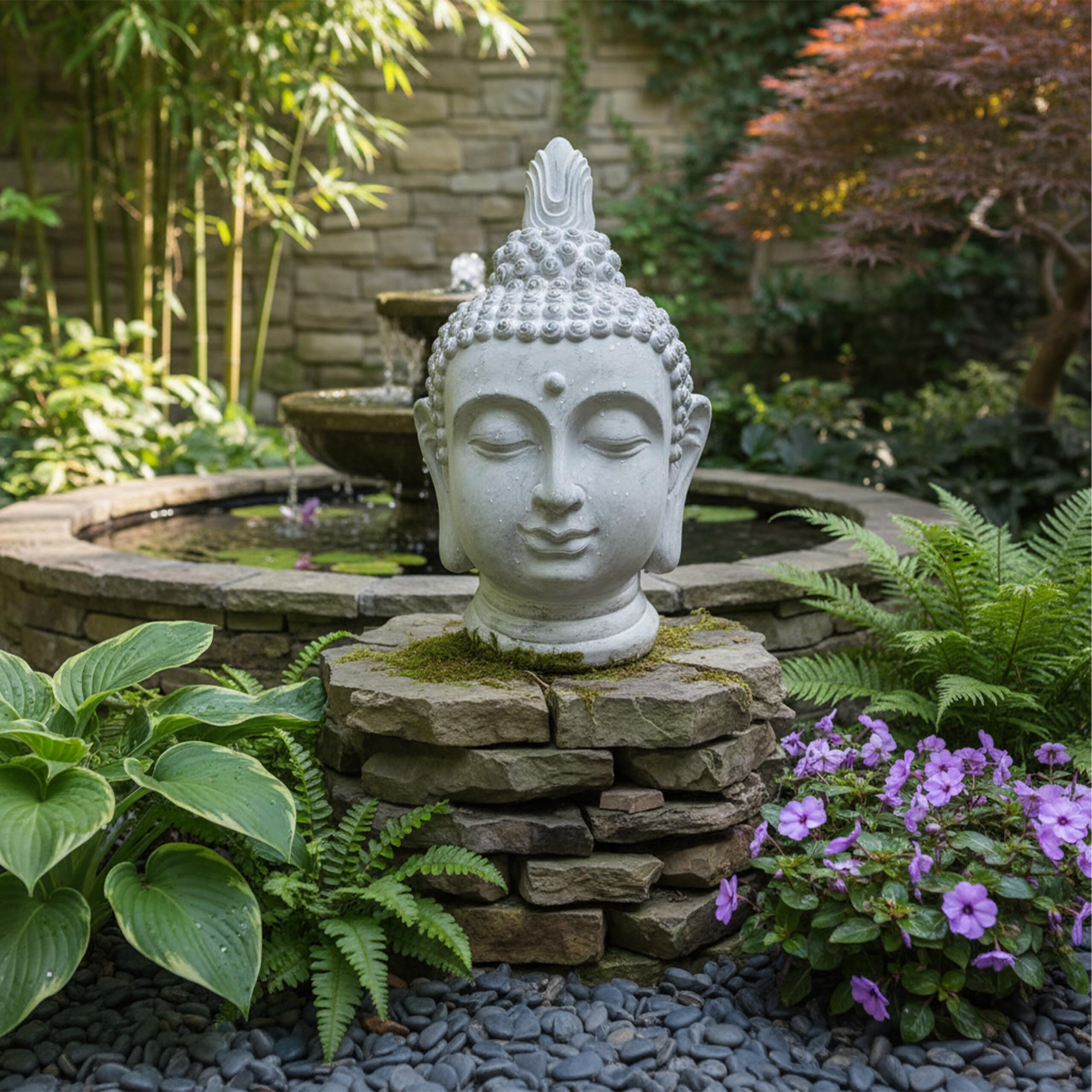 Relaxdays Cabeza de Buda XXL, decoración Zen Resistente a la Intemperie, 78x45x39 cm, Beige