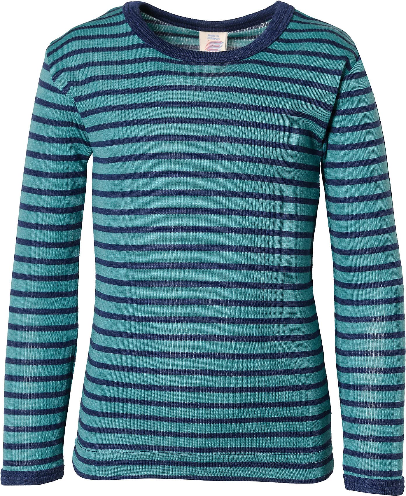 Engel T-shirt à manches longues laine soie pour enfants, Eisvogel/Marine, 92 cm