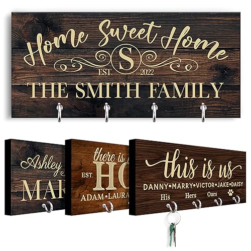 Personalized Key Holder for Wall - Custom Key Hanger with