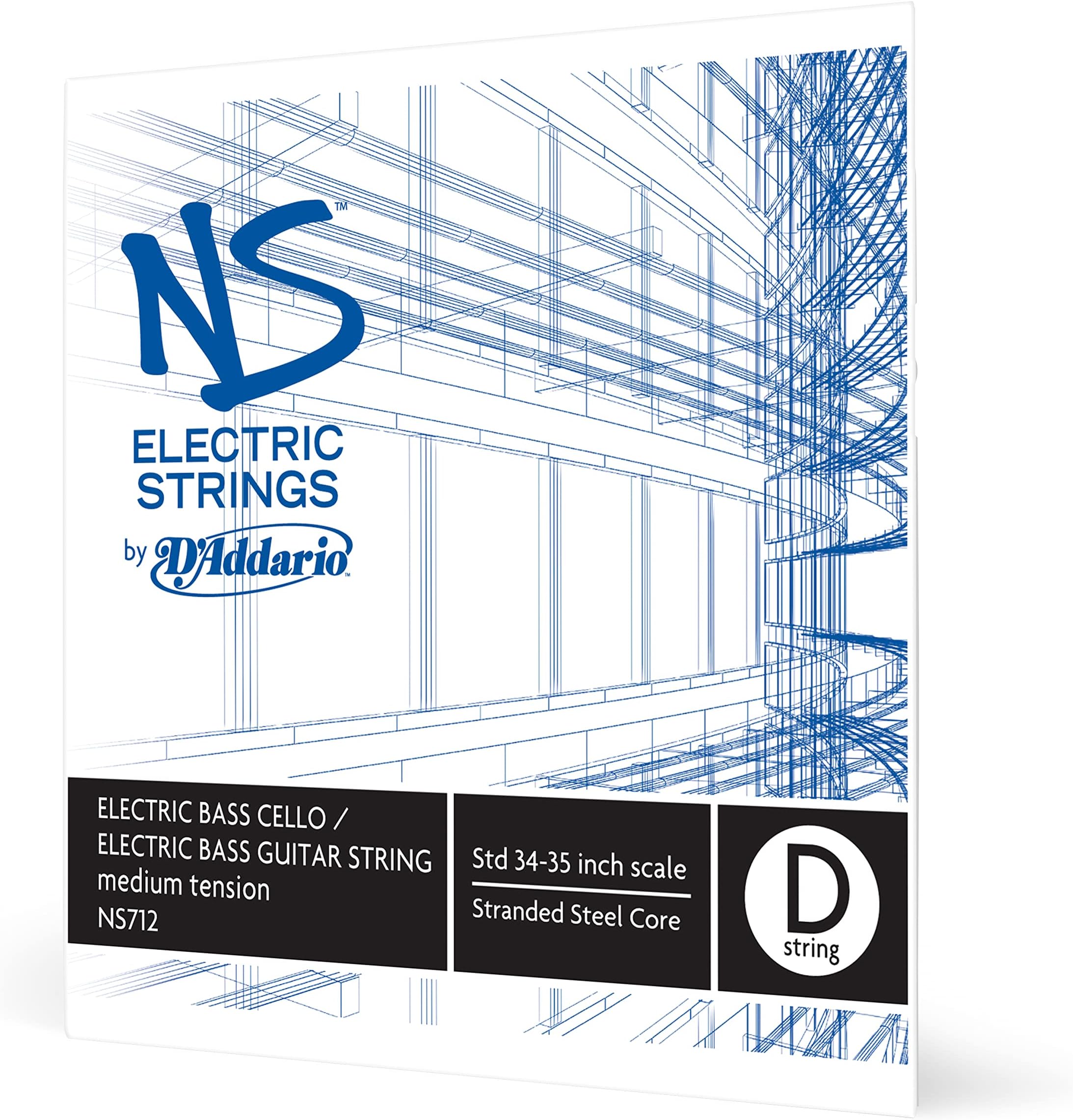 NS Electric Bass/Cello Single D String, 4/4 Scale, Medium Tension