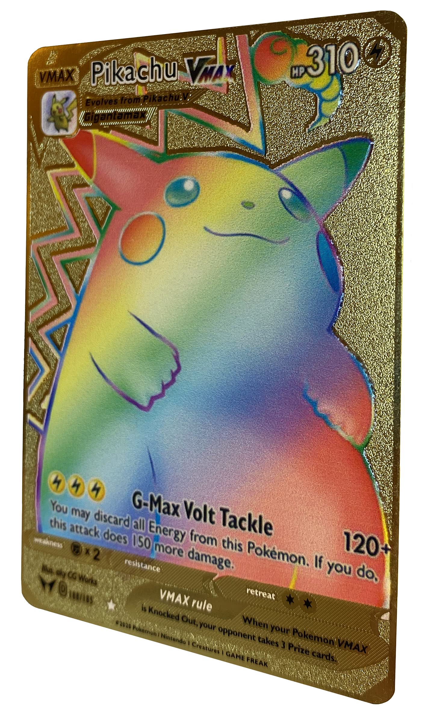 Andol Pikachu Vmax Vivid Voltage Pokemon Card Custom Rainbow Metal