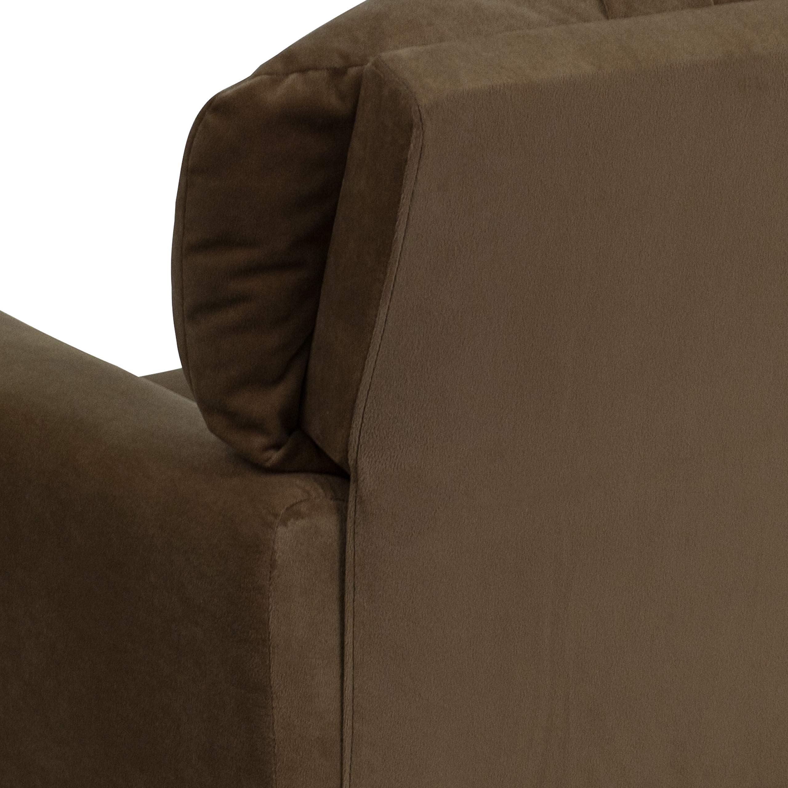 Flash Furniture Lehnsessel für Kinder, modern, mit Becherhalter, Holz, braune Mikrofaser, 1 Stück