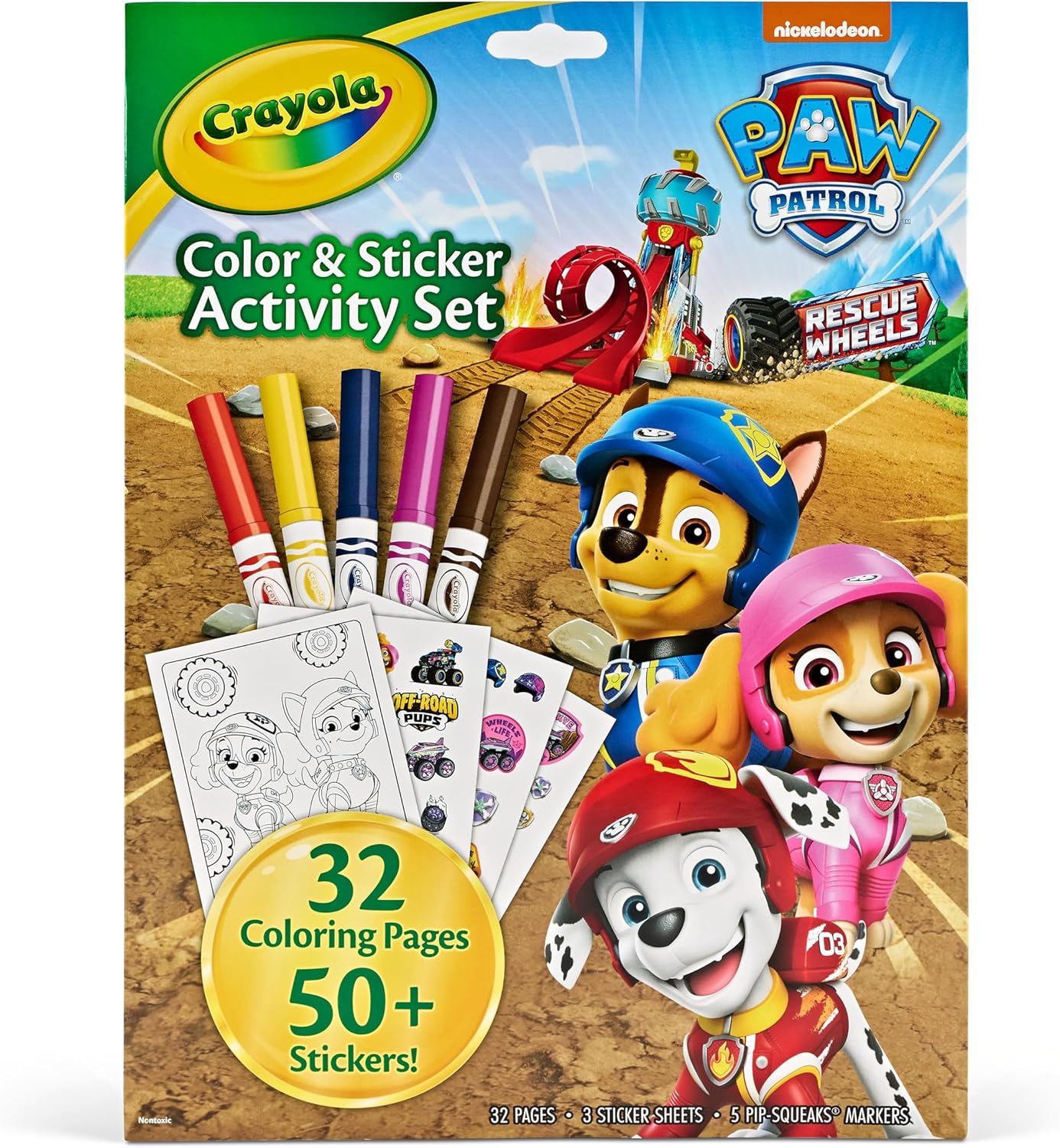 Crayola PAW Patrol Coloring Pages & Stickers, Includes Mini Markers, Gift for Kids, Ages 3, 4, 5,