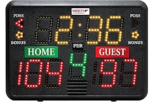 Multisport Indoor Tabletop Scoreboard - Track Scores and Time Simultaneously