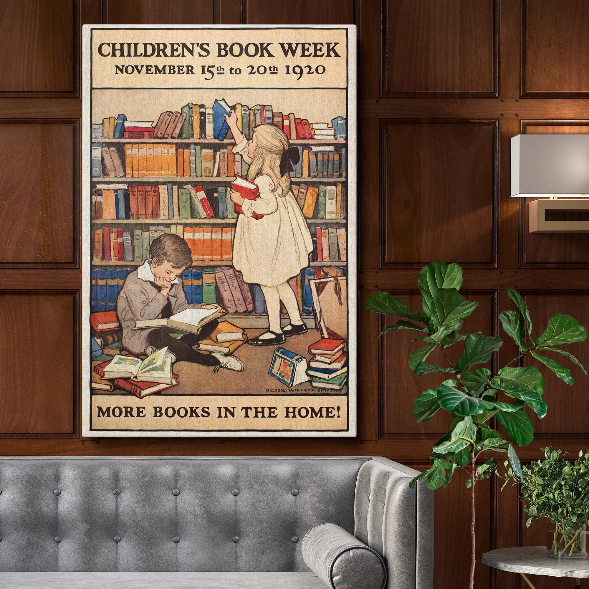LMYCHENG 1920 Książka dla Dzieci Week Drukowane Płótno - Plakat w stylu vintage, klasyczny literacki obraz artystyczny do dekoracji domu biblioteki biura (70 x 100 cm / rama wewnętrzna)