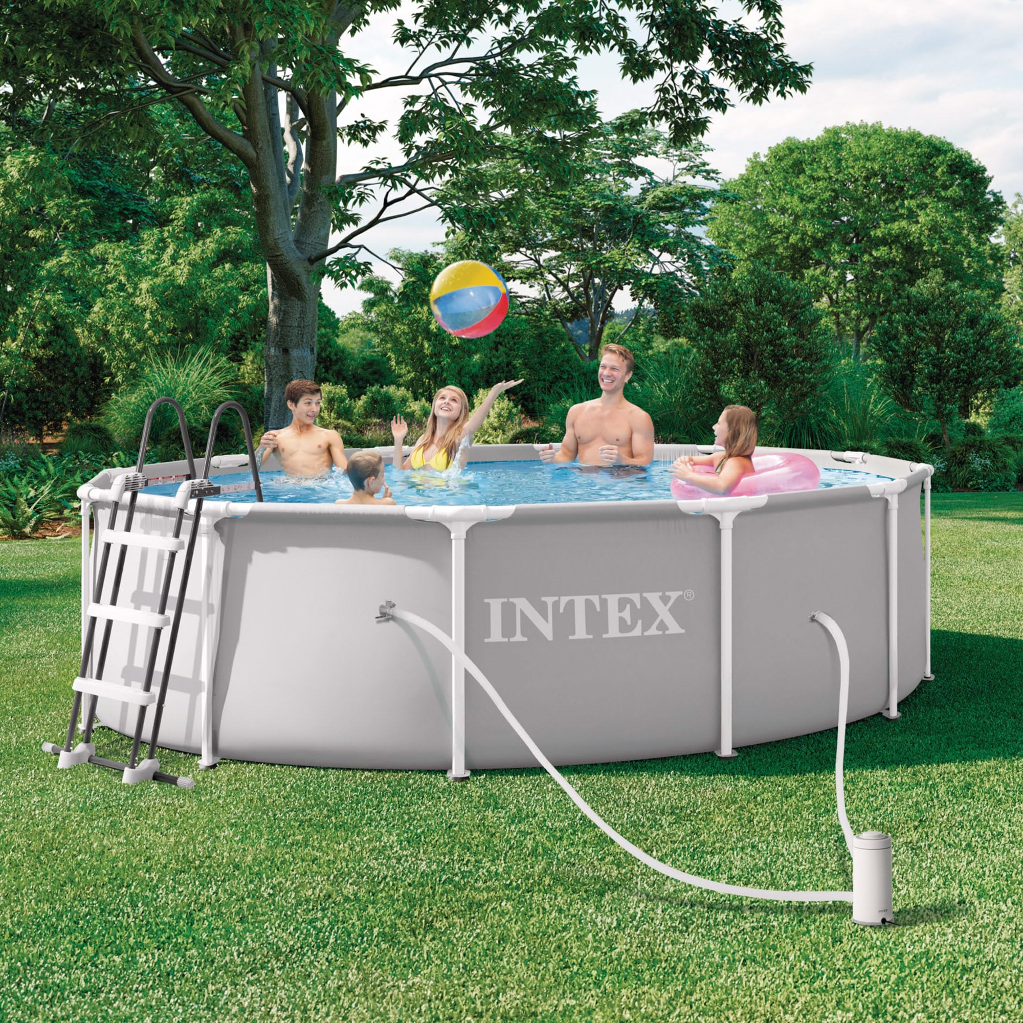 Intex 26716ND 3.66m x 99cm Prism Frame Premium Pool Set (Includes Filter Pump, Safety Ladder)