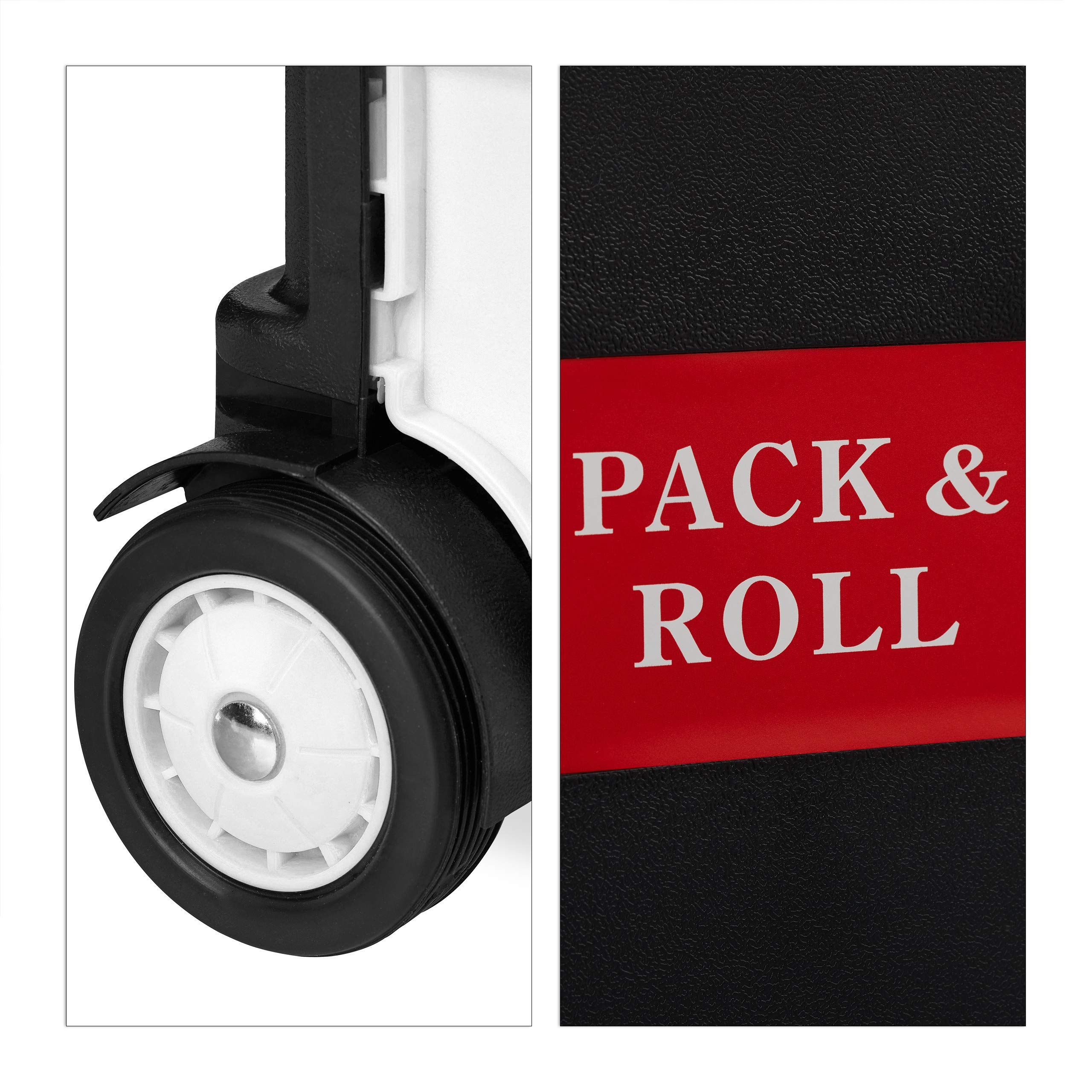 Relaxdays Chariot de Courses, Pliable, poignée télescopique, roulettes, pour Transport, Jusqu’à 35 kg, 50 L, Noir/Gris