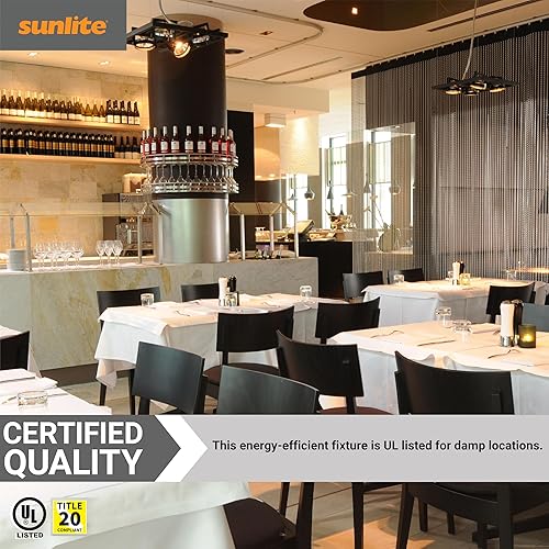 Miniatura 5 de Sunlite MR16LED7WFL35DIMES40K LED 4000K MR16 7W 45W repuesto 12V GU5.3 Base MR16 Mini reflector con bombilla Energy Star regulable, blanco frío