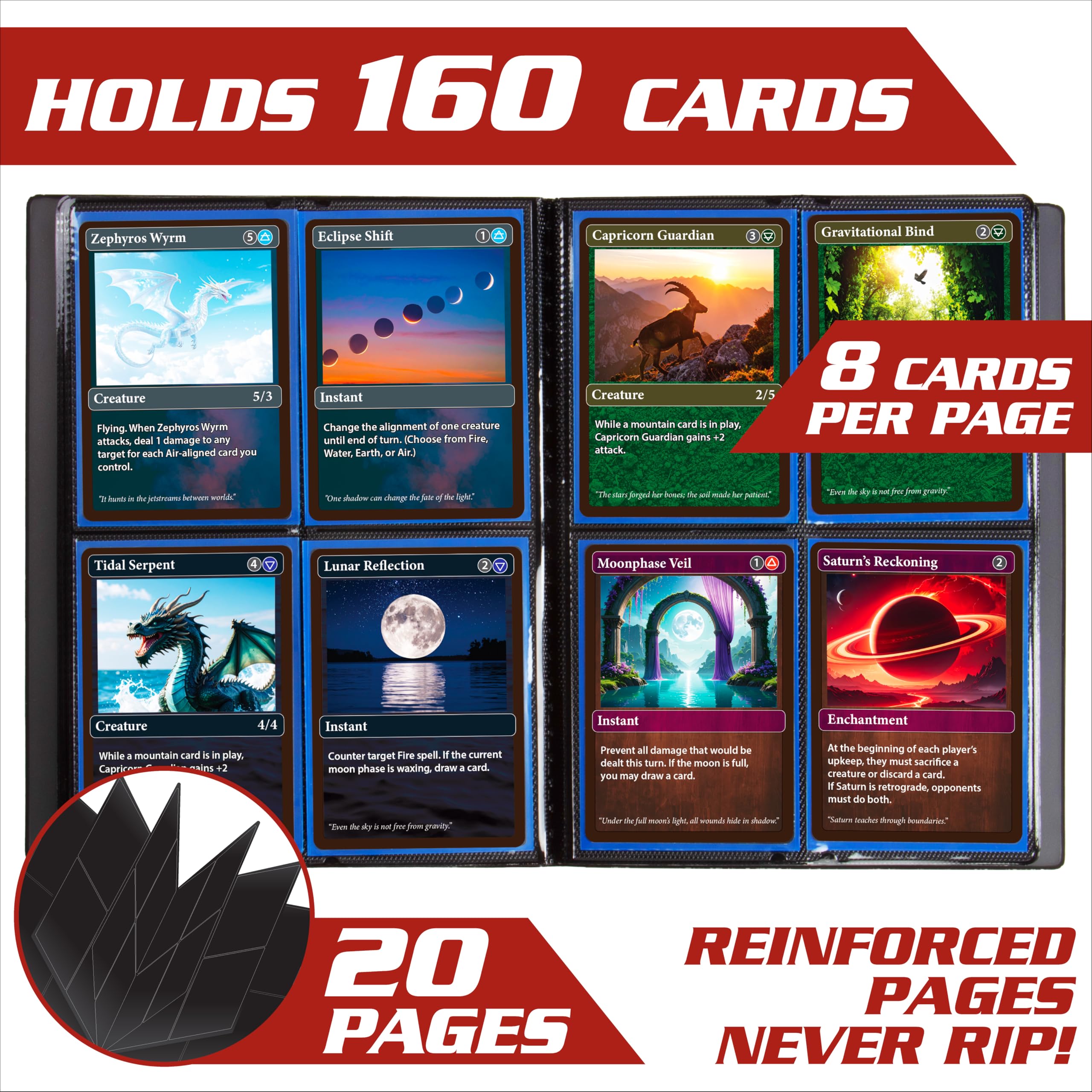 Amazon.com: Monster 4 Pocket Trading Card Album -Matte Teal Binder