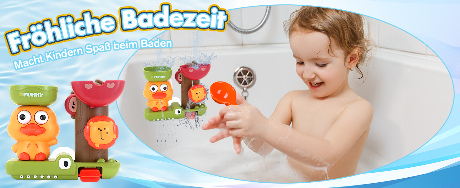 Vicloon Badespielzeug 16-teilig Für Babys & Kinder Ab 1 Jahr – Mit Booten, Enten, Badelöffel, Für Badewanne, Pool, Strand