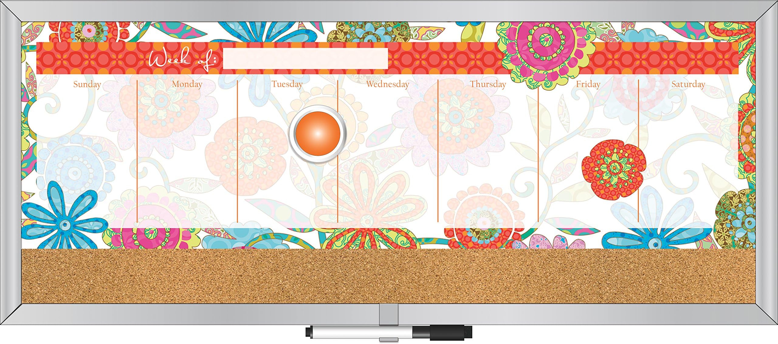 Lang Perfect Timing Picking Daisies Weekly Message Center by Tim Coffey, 18 x 7.5 Inches (1000700)