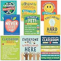 Vista 9 de Hadley Designs Póster motivacional para decoración de aula, 9 pósteres de aula de mentalidad de crecimiento, decoración de pared inspiradora