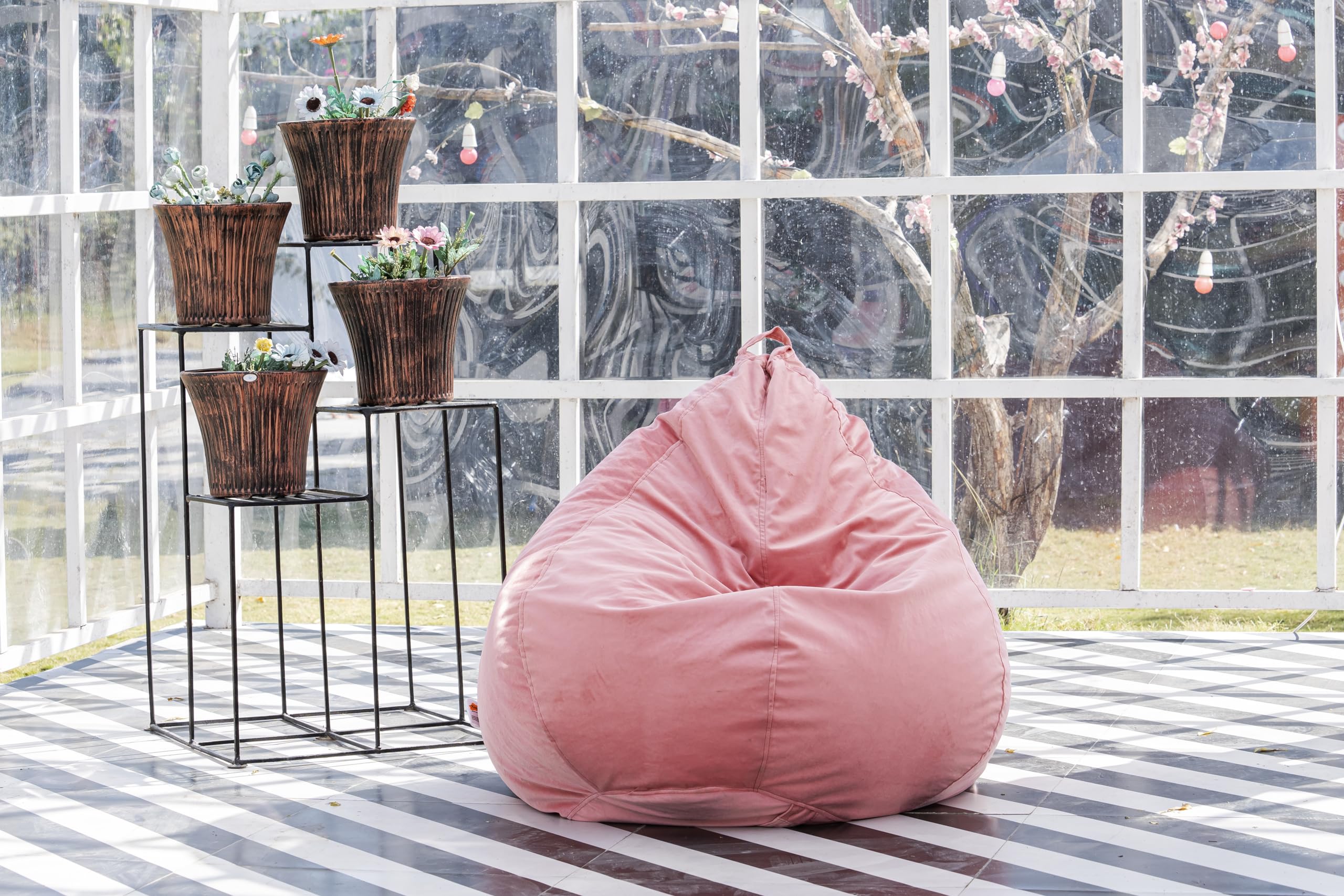 King Comfort XL Faux Leather Bean Bag Cover Without Beans with 1 Year Warranty | Lounge Chair Cover for Home, Office, Bedroom, Hall (Tear Drop Shape, Pink.)-image-26