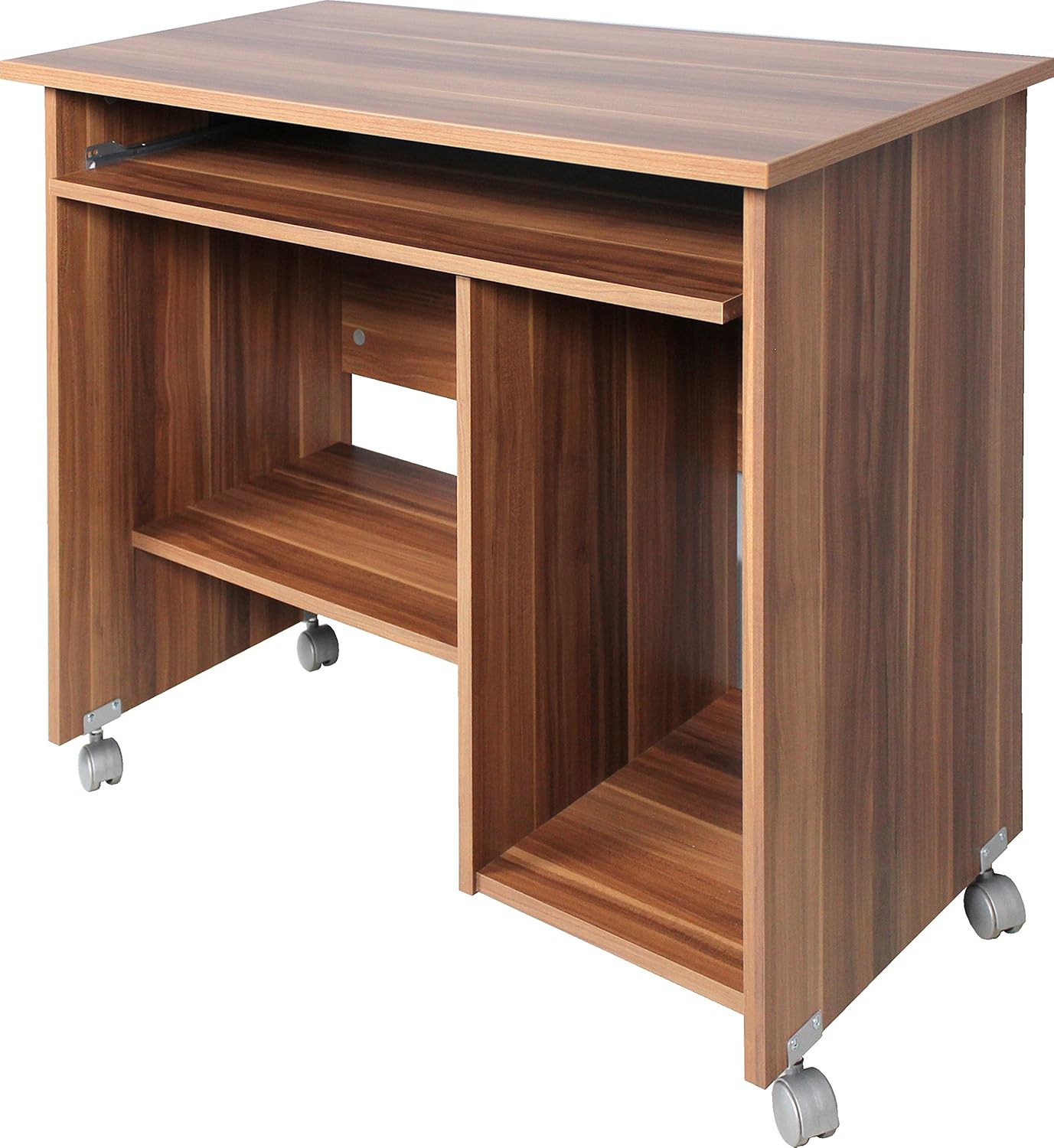 Germania Computer Desk , on castors, in Walnut repro, 90 x 72 x 48 cm (WxHxD)