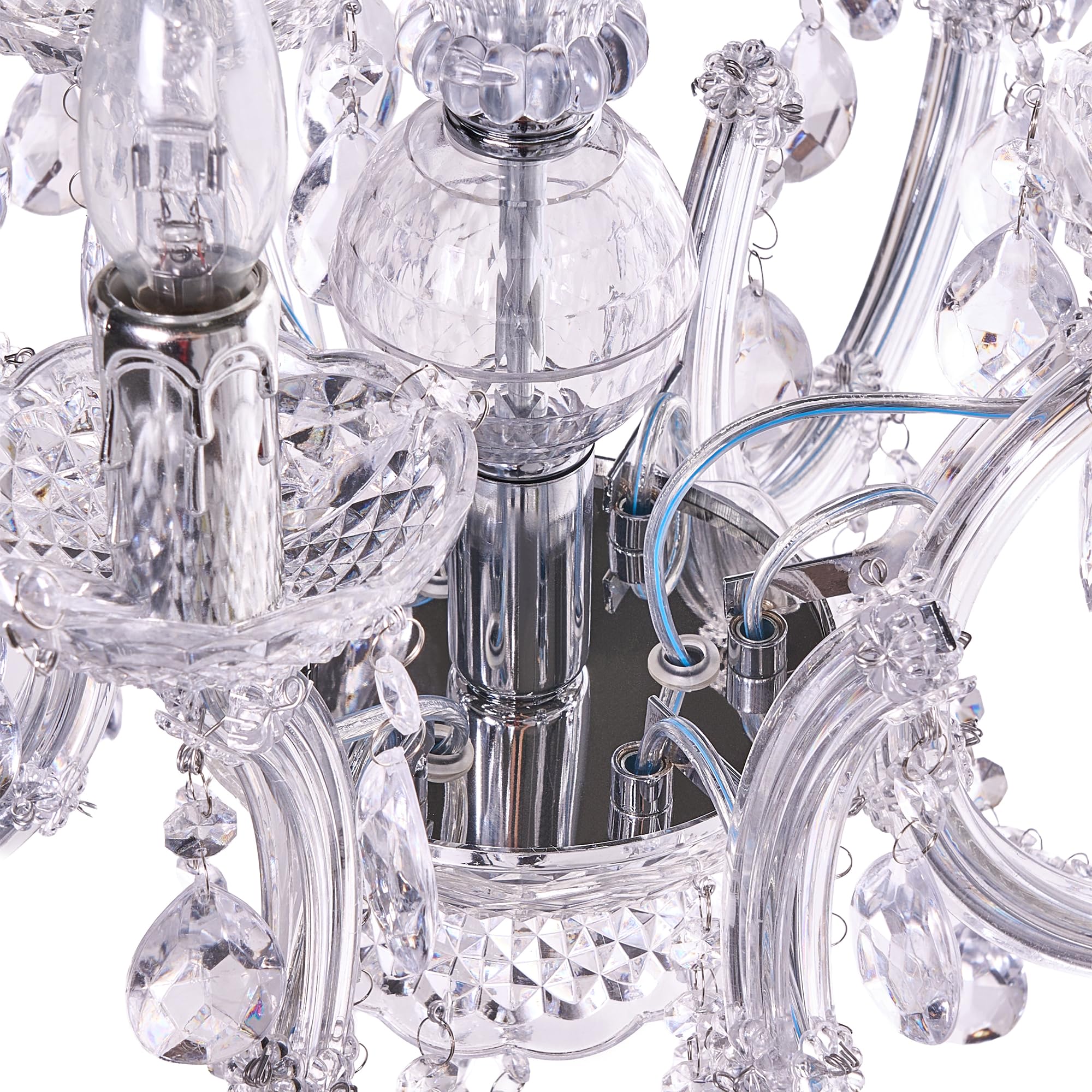 Beliani Kronleuchter transparent im Glamour Stil Kunststoff/Metall mit Kristallen Kalang L