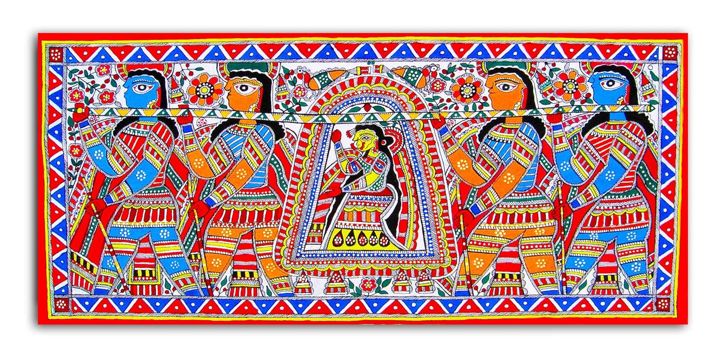 Tamatina Madhubani Canvas PaintingPalkiCanvas Painting Amazon.in