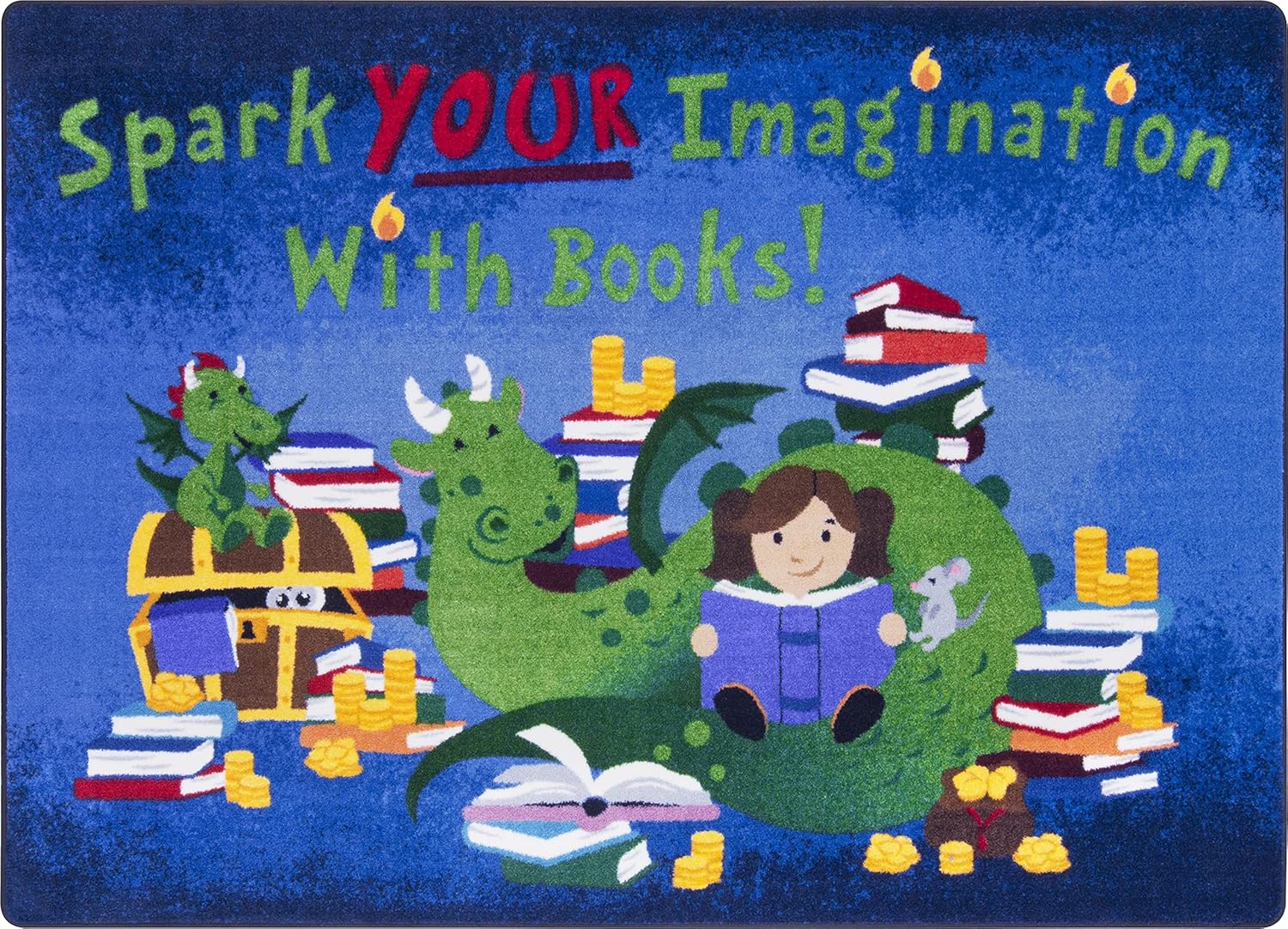 Joy Carpets Reading Cave 5'4" x 7'8" Area Rug in Color Multi