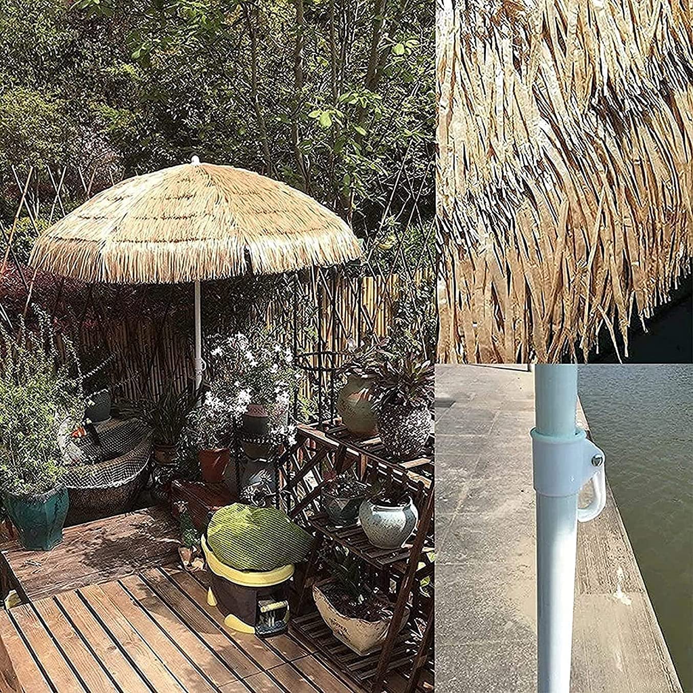 Gartenschirme, Strohschirm für den Außenbereich, Strandschirm für Terrasse, Garten, Sonnenschirm, Sonnenschirm