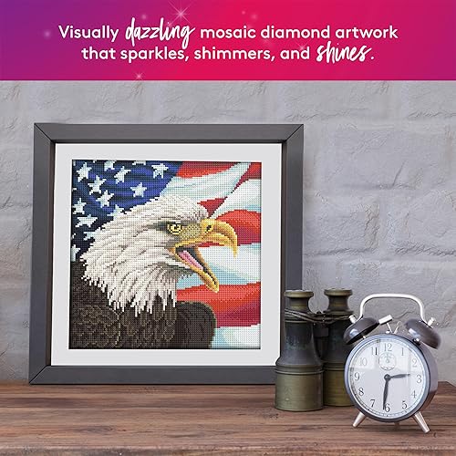 Miniatura 112 de DIAMOND ART CLUB Kit de pintura de diamante de zorro, manualidades divertidas para adultos, lienzo de arte redondo de diamante, 13 x 16 pulgadas