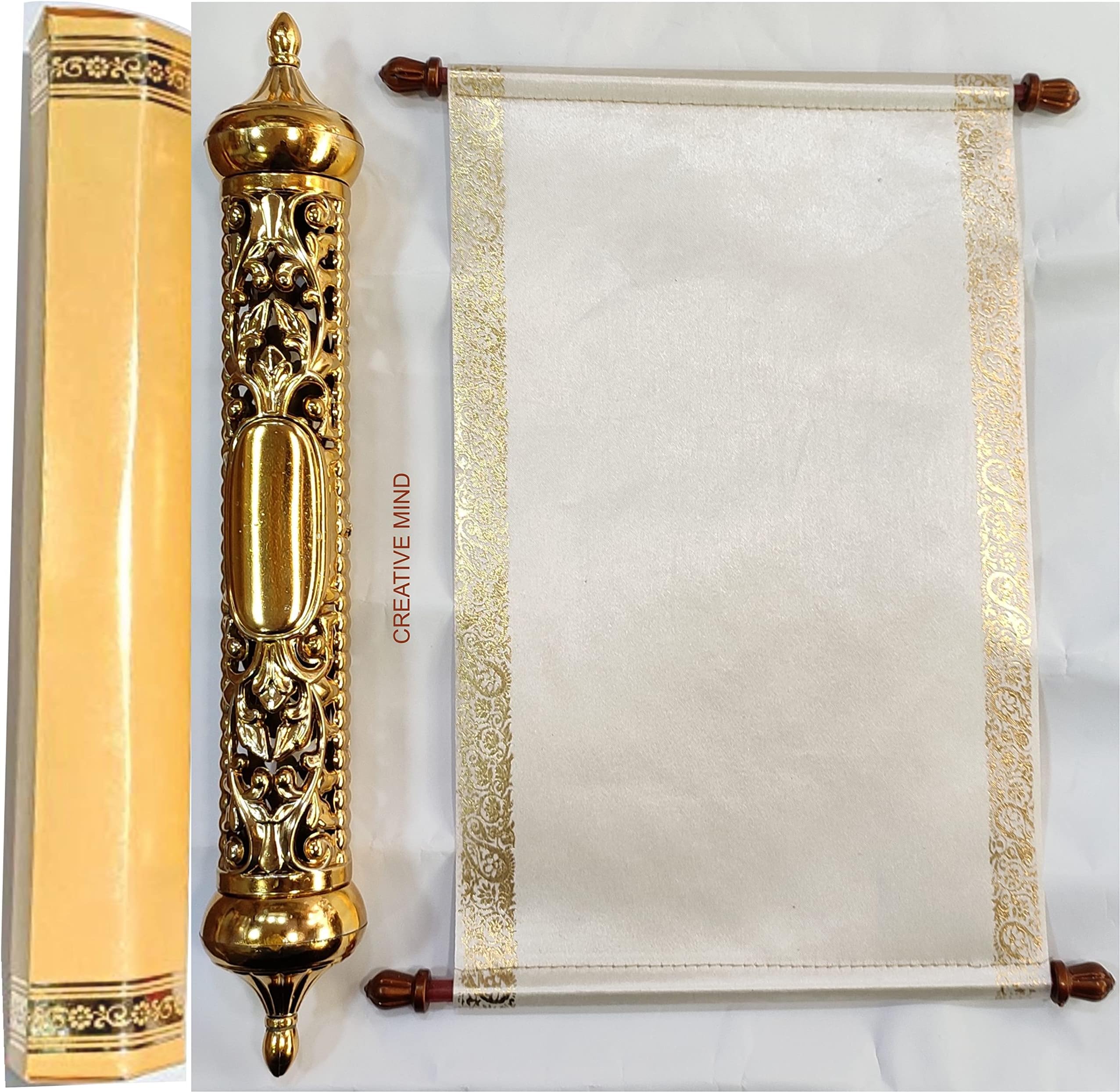Creative Mind Golden White Unique Scroll Cards For Anniversary, Messaging Your Loved One'S (Pack Of 1 Pc.)