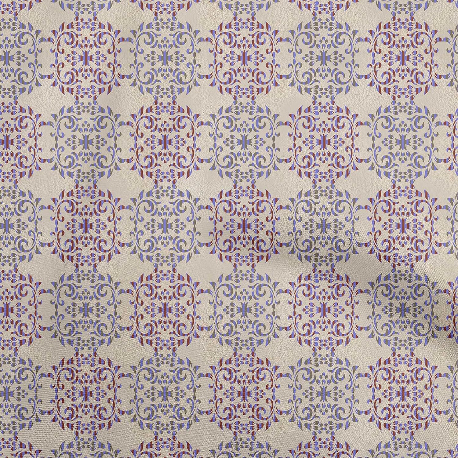 oneOone Cotton Flex Purple Fabric Floral Sewing Fabric By The Yard Printed DIY Clothing Sewing Supplies 40 Inch Wide-259